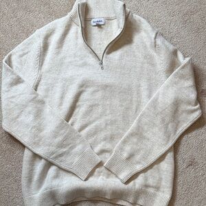 Goodfellow & Co Men's Cream Half-Zip Sweater
